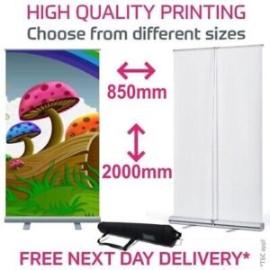 Roller Roll Up Banner Stand Up Exhibition Stand Including Prints 850mm