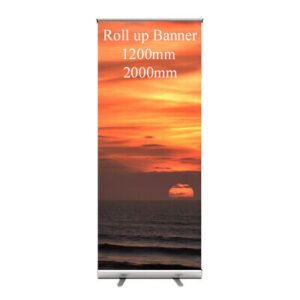Roll-Up Banner 1200mm x 2000mm Wide Printer Artwork Roll Pull up Display Presentation