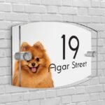 Personalised House Number Plaque Arc-Rectangle Shape Glass Effect Acrylic Door Sign Custom Plaques