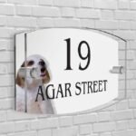 Personalised House Number Plaque Arc-Rectangle Shape Glass Effect Acrylic Door Sign Custom Plaques