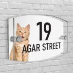 Personalised House Number Plaque Arc-Rectangle Shape Glass Effect Acrylic Door Sign Custom Plaques