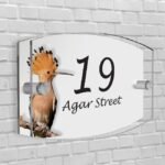 Personalised House Number Plaque Arc-Rectangle Shape Glass Effect Acrylic Door Sign Custom Plaques