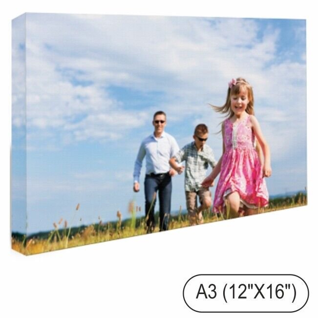 PERSONALISED CANVAS PRINT WATER RESISTANCE INK USE - 4 SIZES A4-A3-A2-A1-WITH YOUR PHOTO/PIC