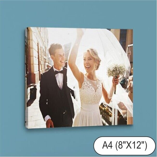 PERSONALISED CANVAS PRINT WATER RESISTANCE INK USE - 4 SIZES A4-A3-A2-A1-WITH YOUR PHOTO/PIC