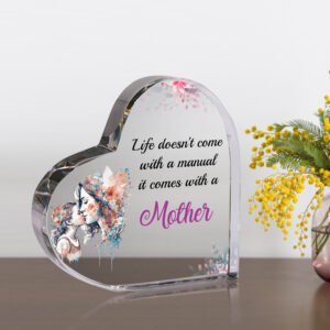 Mother's Day Gift Heart Shaped Acrylic Plaque 12cmx 12cm x 15mm