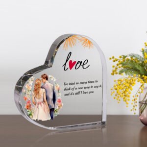 "To My Love: Forever and Always" Heart-Shaped Acrylic Plaque- Couple Gifts