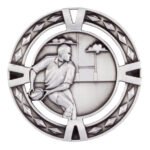 V-Tech Series Medal – Rugby 60mm Silver