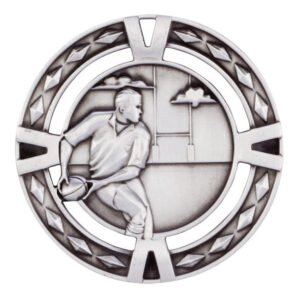 V-Tech Series Medal – Rugby 60mm Silver