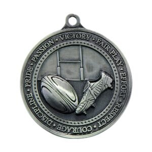 Olympia Rugby Medal Silver 60mm