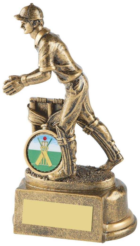 Resin Cricket Wicket Keeper 15cm (6") Gold