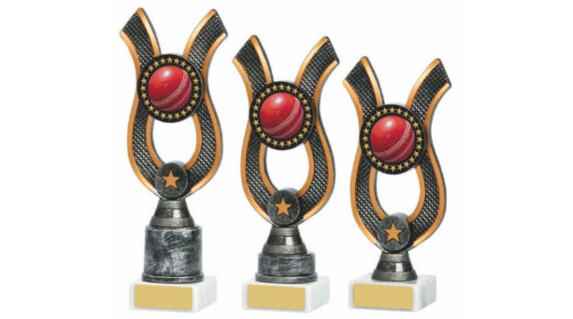 Antique Silver Ribbon Cricket Ball Award 18cm (7")