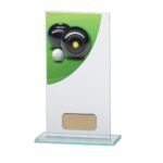 Colour Curve Lawn Bowls Jade Glass Award, Trophy, Trophies