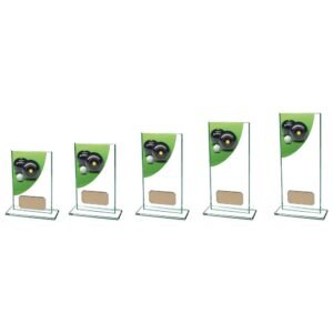 Colour Curve Lawn Bowls Jade Glass Award, Trophy, Trophies