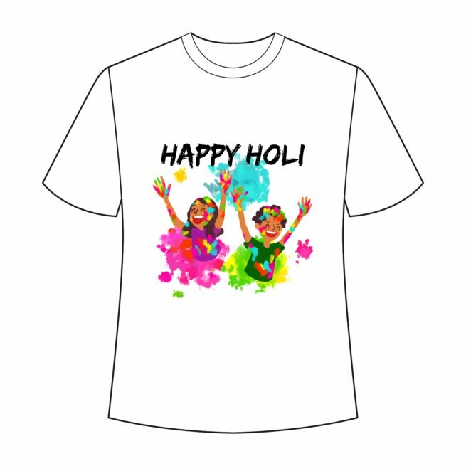 Holi T-Shirt – Colorful Festival T-Shirt  XS/S/M/L/XL (Unisex) Mens/Kids Design 02