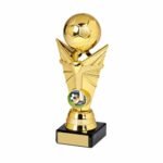 Sign Print Lab Shiny Gold Football Tower Trophy on Marble Size 180mm