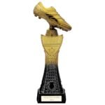 Sign Print Lab Fusion Viper Tower Football Boot Trophy Black & Gold Size : 320mm