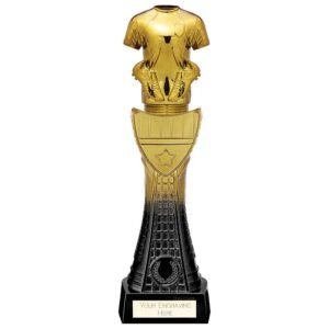 Sign Print Lab Fusion Viper Tower Football Shirt Trophy Black & Gold 320mm size